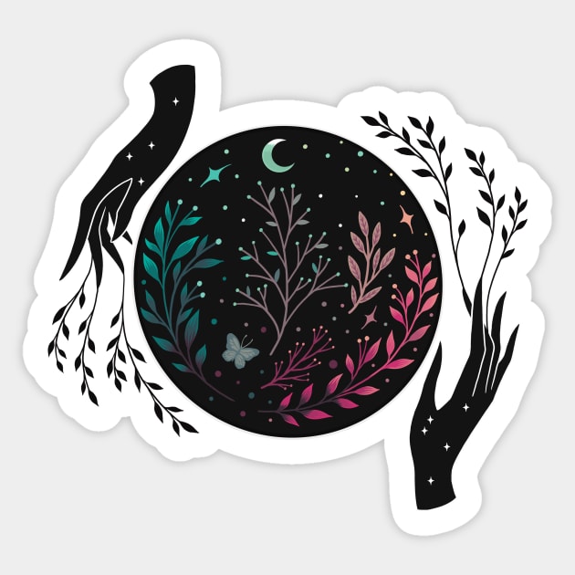 Full Moon Garden Sticker by Episodic Drawing